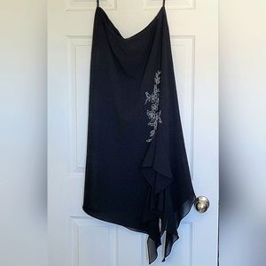 Mid Length Black Sequin Skirt